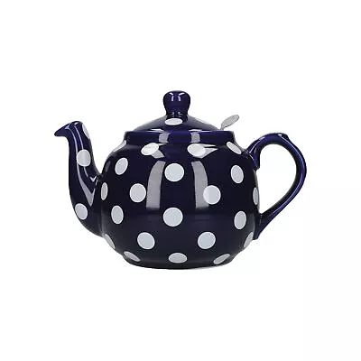 London Pottery Farmhouse 1 Litre Teapot With Mesh Filter Blue White Spots • £41.49