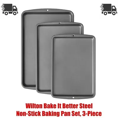 Wilton Bake It Better Steel Non-Stick Baking Pan Set 3-Piece • $13.38