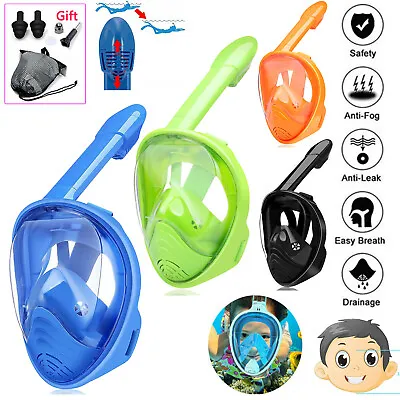 Kids Full Face Snorkel Mask Anti-Fog Snorkeling Mask Safe Breathing  180 Degree  • $20.99