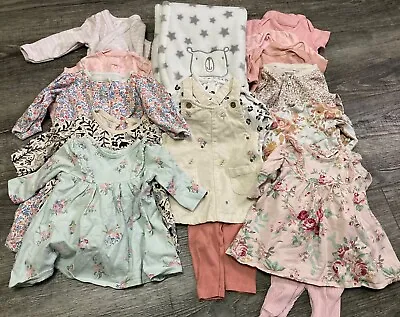 Baby Girl Clothes Spring Bundle 0-3 Months And Soft Blanket • £15