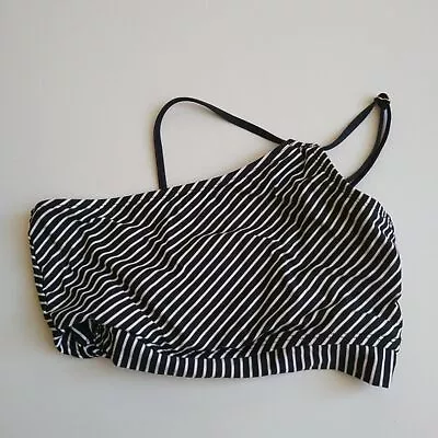 La Blanca Womens Bikini Top Striped One Shoulder Swim Size 4 • $14.40