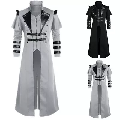 Dress Steampunk Tailcoat Jacket Victorian Assassin Black Comfortable Costume • $68.84