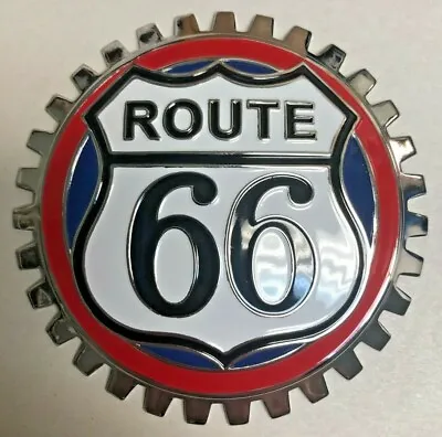 New Vintage Route 66 Car/Truck Grill Grille Badge- Chromed Brass- Great Gift! • $26.95