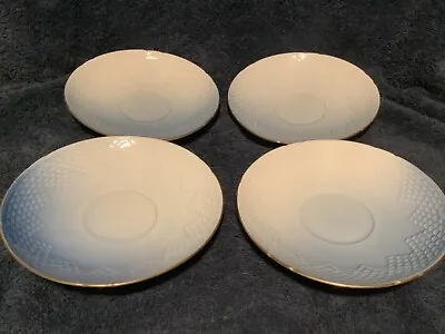 4 Royal Copenhagen Bing & Grondahl Seagull Gold Rim Saucers #103 B&G 5.75” • $32