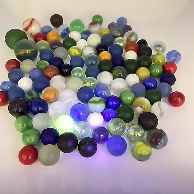 Vintage Marbles Different Sizes Unique Lot Of 100 Glass Balls Orbs • $6.88