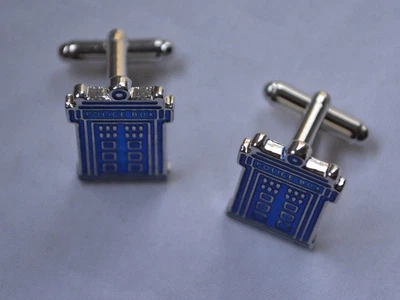 £0.99 • Buy Mens Pair Of Novelty Blue Tardis Doctor Who Cufflinks UK Seller 