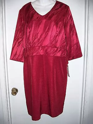 Macy’s Size 16 AGB True Red V-Neck Dress NEW #16(pl) • $19.99