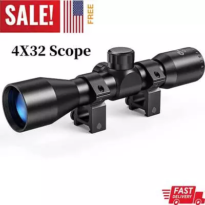 CVLIFE 4x32 Rifle Compact Scope Crosshair Optics Hunting Scope With 20mm Mounts • $29.99