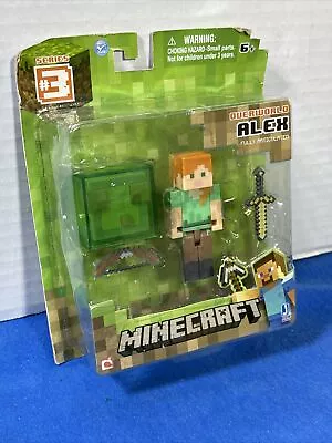 Alex Action Figure Slime Block Sword & Bow Minecraft Series 3 Complete Set • $15