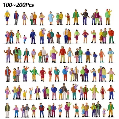 100/200 Pcs 1:87 HO Scale Painted Figures Model People Passengers ( Lots Poses) • $7.89