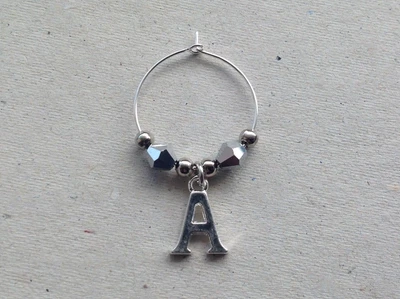 £1.49 • Buy Personalised Handmade A-Z Initial Letter Wine Glass Charm, Wedding, Hen Party.