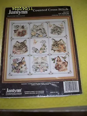 Janlynn Cross Stitch Cat Sampler. Chart Aida And Instructions Only. • £6