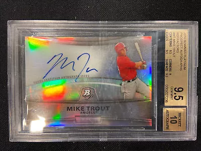 2010 Bowman Platinum Auto Refractor Mike Trout RC BGS 9.5 Auto 10 • $1749.99