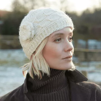 Chamonix Flower Beanie Hat - Cream • £23.95