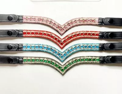 $35.76 • Buy V Shaped Crystal Browband  Equestrian Browband Bling Browband Size Pony To Xfull