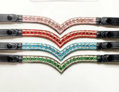V Shaped Crystal Browband  Equestrian Browband Bling Browband Size Pony To Xfull • $35.37