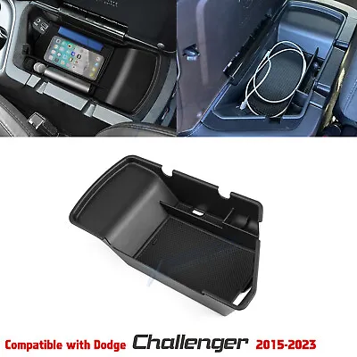 Armrest Cover Seat Box Organizer Tray Accessories For Dodge Challenger 2015-2023 • $18.98