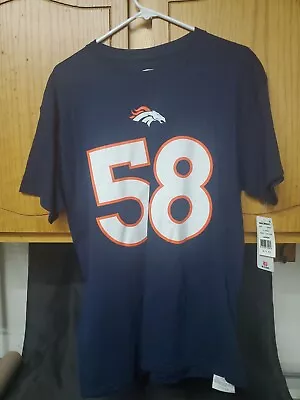 Majestic Denver Broncos Von Miller No 58 Jersey T-shirt Blue Mens Large  • $15