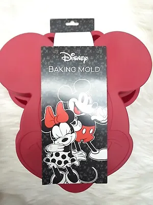 Disney MICKEY & MINNIE MOUSE Large BAKING MOLD Set Red BPA-free Silicone *New • $48.99