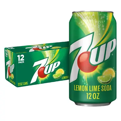 7Up Lemon Lime Soda Pop 12 Fl Oz  12 Pack Caffein Free American Soda Authentic • £16.99