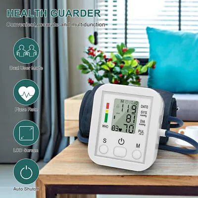 Digital Automatic Blood Pressure Monitor Upper Arm BP Machine Heart Rate NEW UK • £9.59