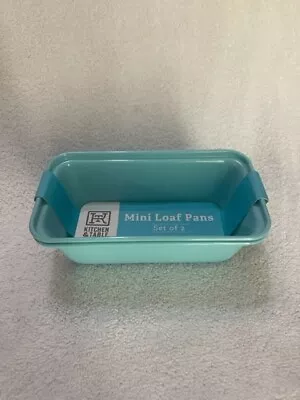 Kitchen & Table Mini Loaf Pans Set Of 2 Spring Colors • $6