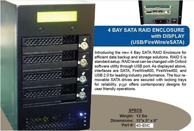 Oxford RAID Desktop Storage Enclosure With 12T Of Storage Space • $500