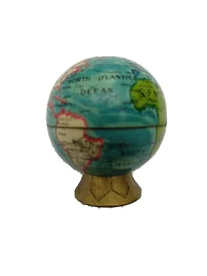 Vintage Early Small German Tin Litho Metal World Globe Pencil Sharpener  • $80