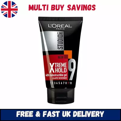 Loreal Studio Xtreme Hold No.9 Indestructible Hair Gel Elastic Resistance150ml • £5.71