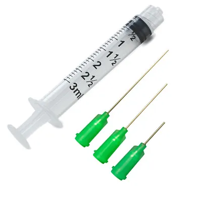 3cc 3ml INDUSTRIAL SYRINGES WITH 21 GA GAUGE BLUNT TIP NEEDLES 10 25 50 100 PC • $16.25