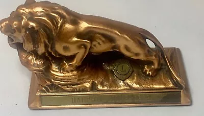 Vintage Bronze Lions Club Lion Figurine/ Paperweight • $19.99