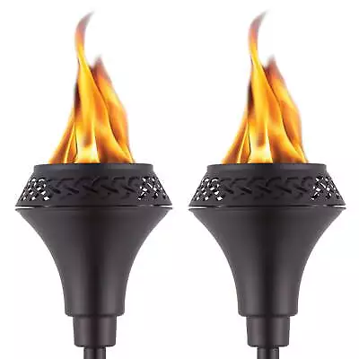 Island King 2-Pack 65  TIKI Torch Metal Black • $34.98