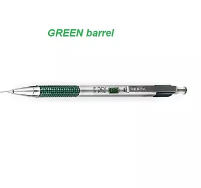  ZEBRA F301 Stainless Steel Ballpoint Pen 0.7mm - 1x GREEN Body BLUE INK • $9.95