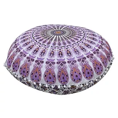 Cotton Large 32  Mandala Floor Pillow Cover Meditation Cushion Seating Purple • $12.31