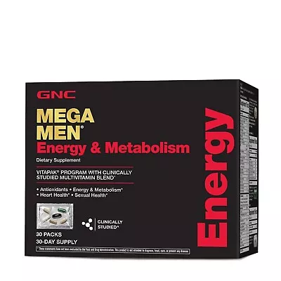 GNC Mega Men Energy & Metabolism 30 Pack Exp: 06/24 • $29.99