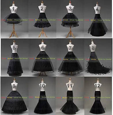 Hot White/Black Bridal Wedding Petticoat Crinoline Underskirt Hoop/Hoopless • $9.99