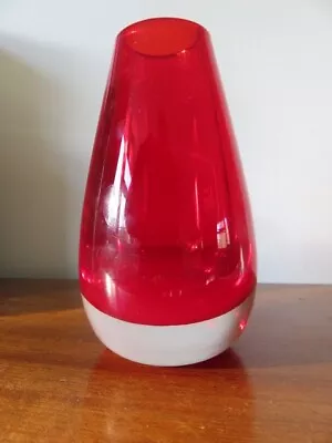 £12 • Buy WHITEFRIARS GEOFFREY BAXTER RUBY GLASS BUD VASE  1960s PATTERN NO 9647