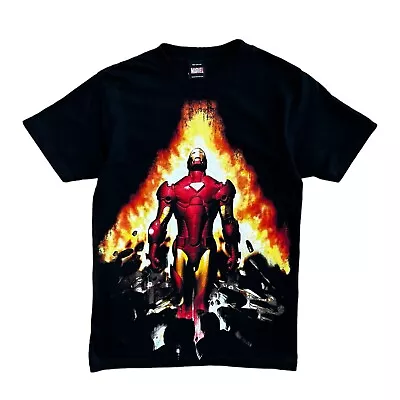 MARVEL X MAD ENGINE T Shirt Mens Iron Man Vintage Comic Book Graphic Black Small • £24.95