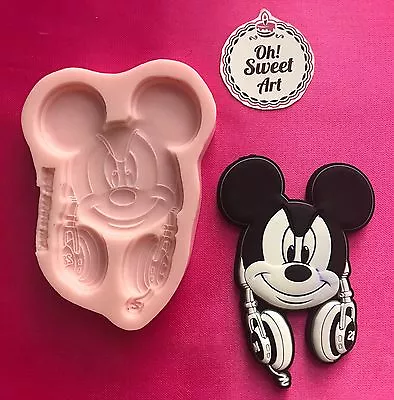 MICKEY MOUSE HEADPHONES  Silicone Mold Fondant Cake Decorating Toppers Disney • $14.99