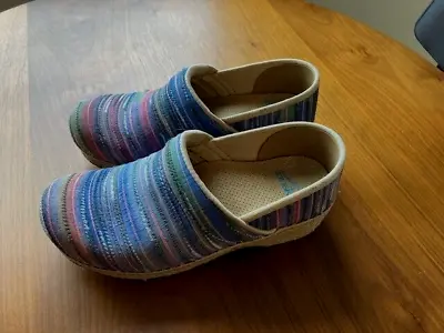 Women Dansko Jute Pro Vegan Woven Stripe Slip-on Clogs Comfort Shoes 36 (US 6) • $18.77