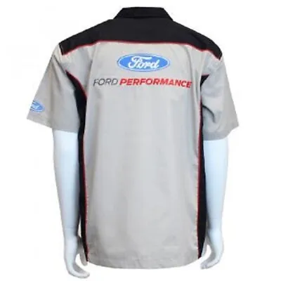 Mechanic Style Button Up Shirt - Gray & Black W/ Ford Performance Emblem / Logo • $46.45