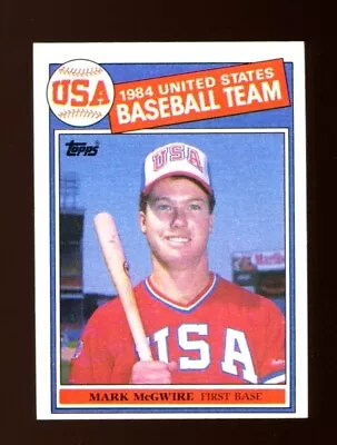 1985 Topps Mark McGwire #401 1984 USA Baseball Team Rookie RC • $13.99