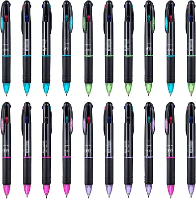 Favide 20 Pack 0.7Mm 4-In-1 Multicolor Ballpoint Pen，4-Color Retractable Ballpoi • $22.99