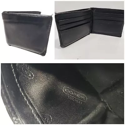 Coach Men Black Bifold Leather Wallet • $25.47