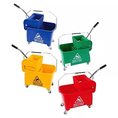 20L Kentucky Printed Caution Wet Floor Mop Bucket With Durable Wheels & Handle • £42.60