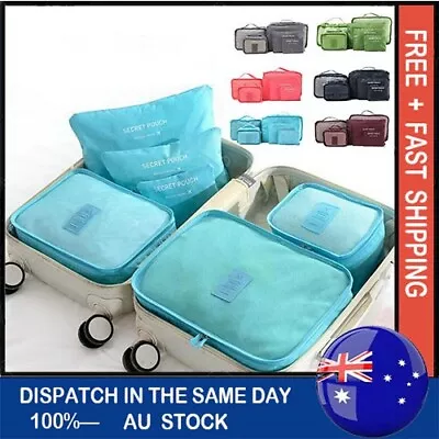 $11.99 • Buy 9PCS Travel Luggage Organiser Cube Clothes Storage Pouch Suitcase Packing Bags