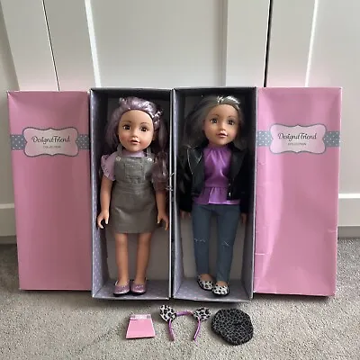 £32.99 • Buy Chad Valley Design A Friend Dolls In Boxes Silver Grey & Purple Hair Clothing
