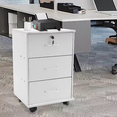 2-Tier Rolling Office Cabinet Organizer File Storage Lock Filing Cabinet Drawer • $58