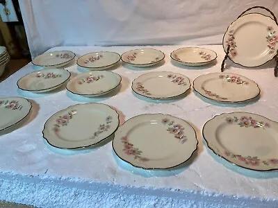 13 Homer Laughlin Virginia Rose Fluffy Rose Saucer 7 Bread And Butter 6 Saucers • $19.99