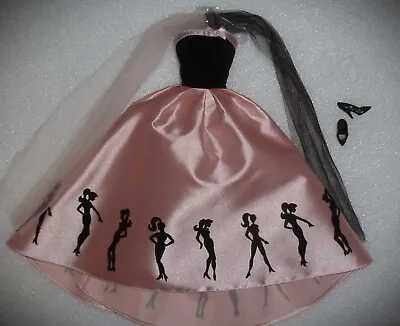 Barbie Beautiful Pink Gown With Retro Barbie Silhouettes ~ Newly Unboxed  • $49.95